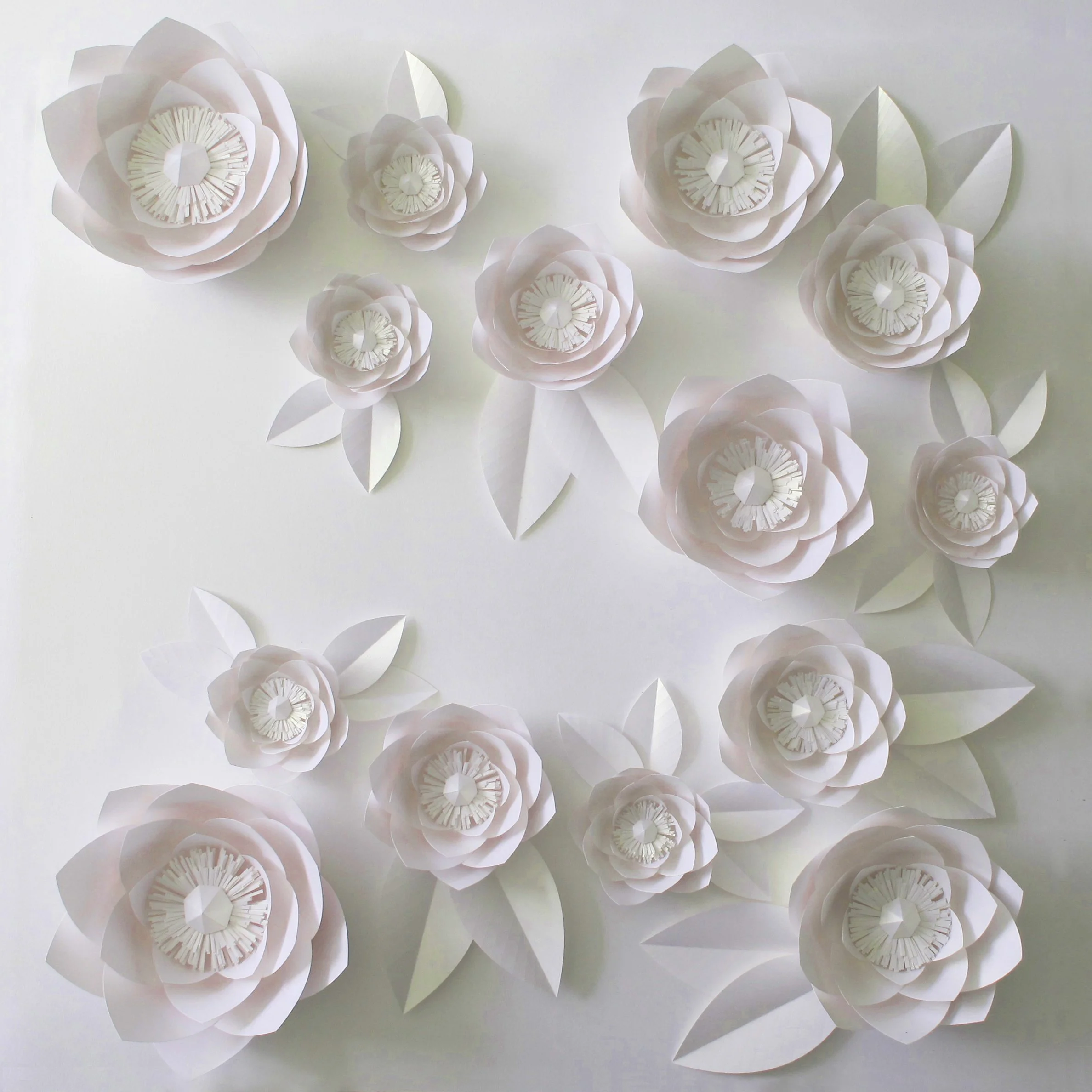 Floating Lotus Branch White Series Sculpture - unframed