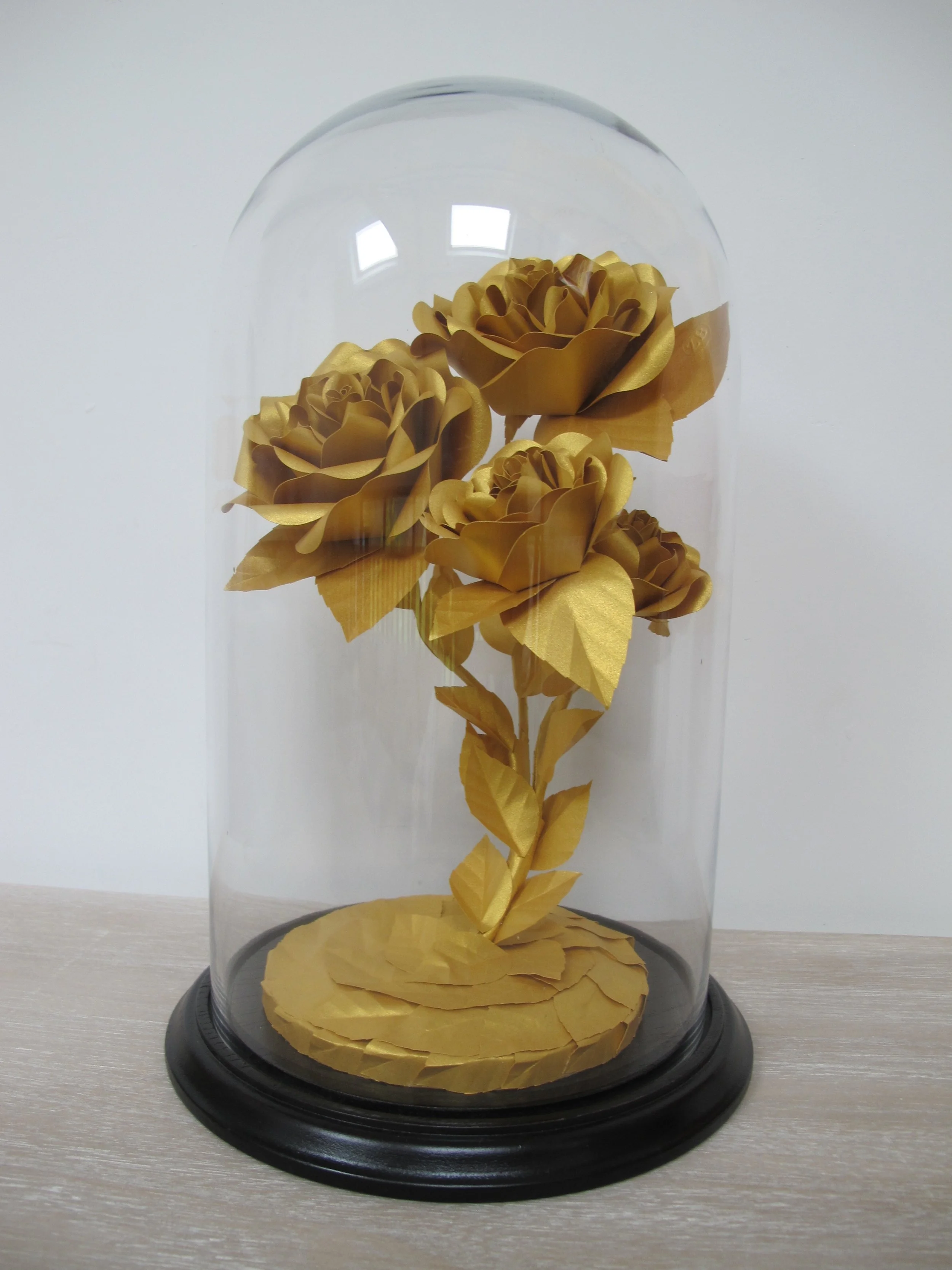 Gold Rose Dome Sculpture - Medium