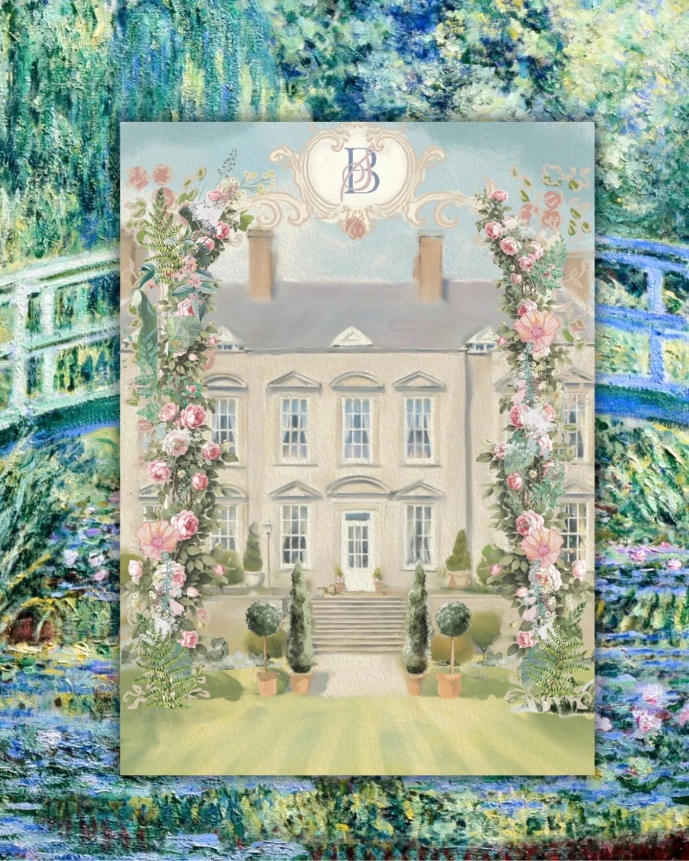 Castle Durrow for S&amp;B 🥀 
Artwork for a romantic gatefold invitation suite