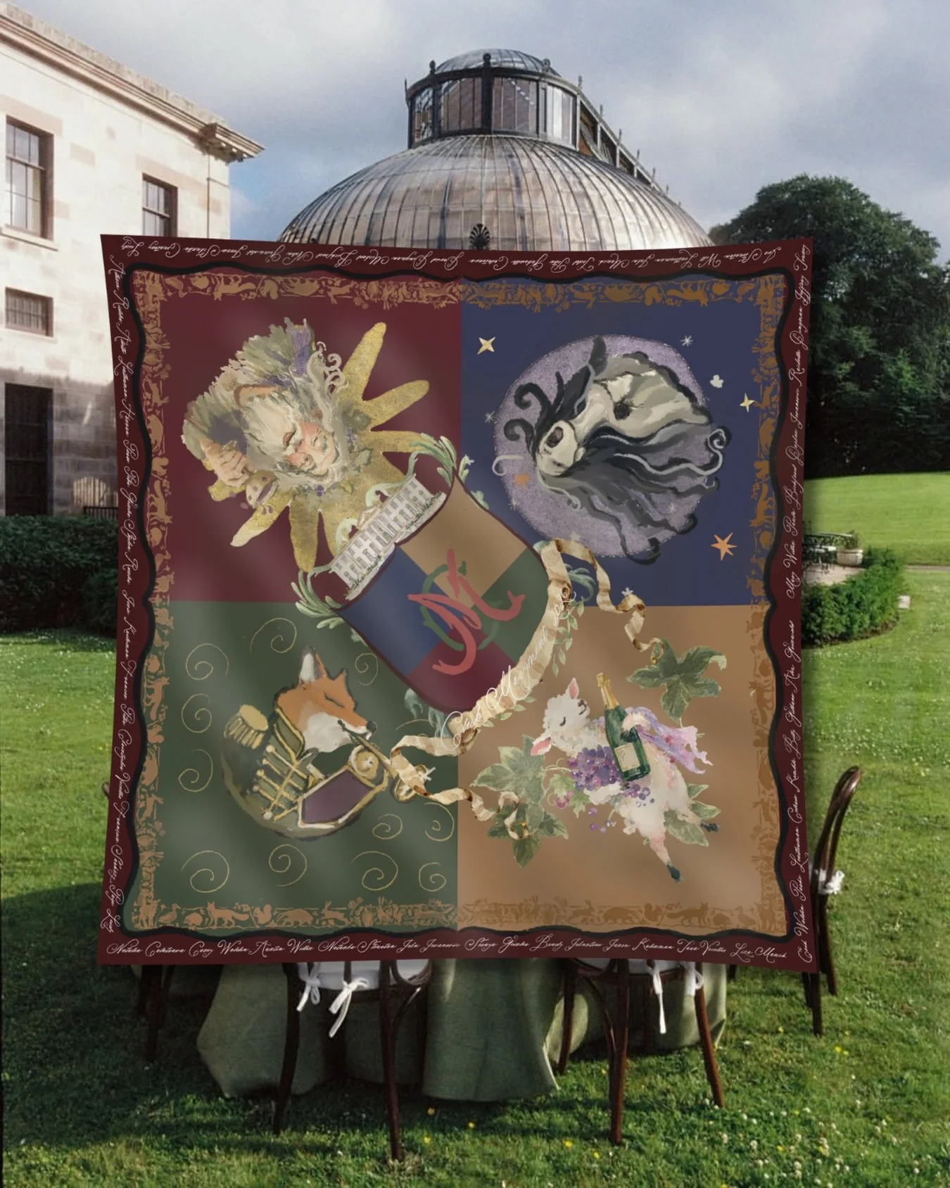 Our first silk scarves, created for the wonderful @loveandgatherings who produced Club Maryment, a private party at the glorious @ballyfindemesne, were an absolute pleasure to dream up, design and bring to life.

A little bit decadent, wonderfully de