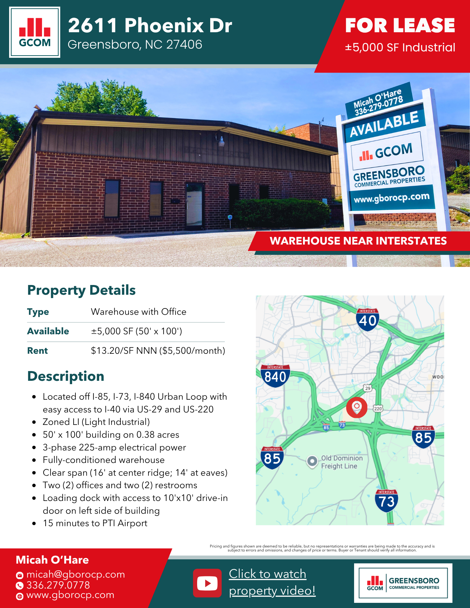 Warehouse For Lease at 2611 Phoenix Drive, Greensboro, NC