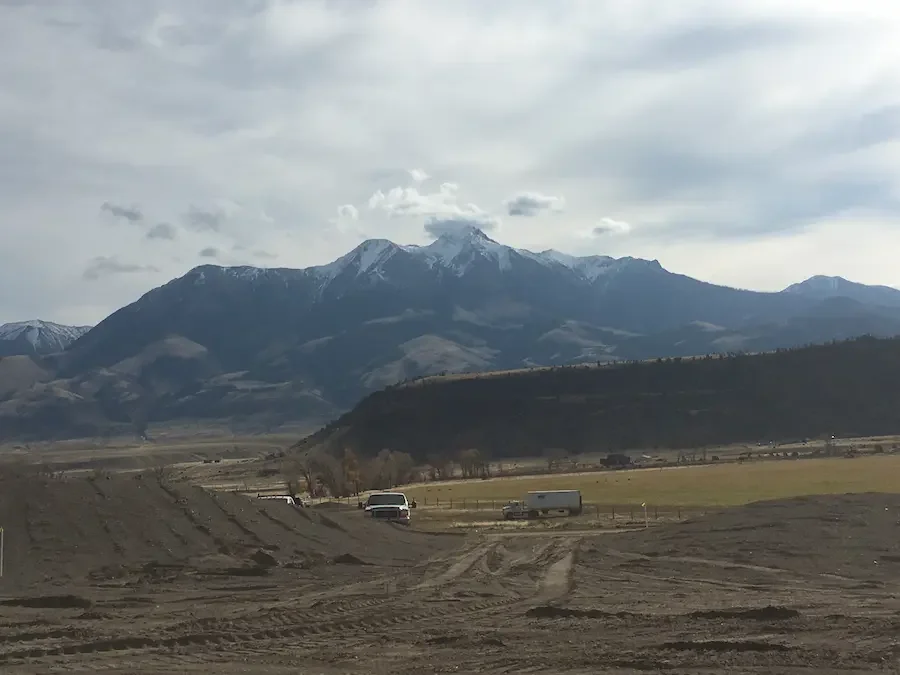 Site preparation for geosynthetics installation in Billings, Montana.