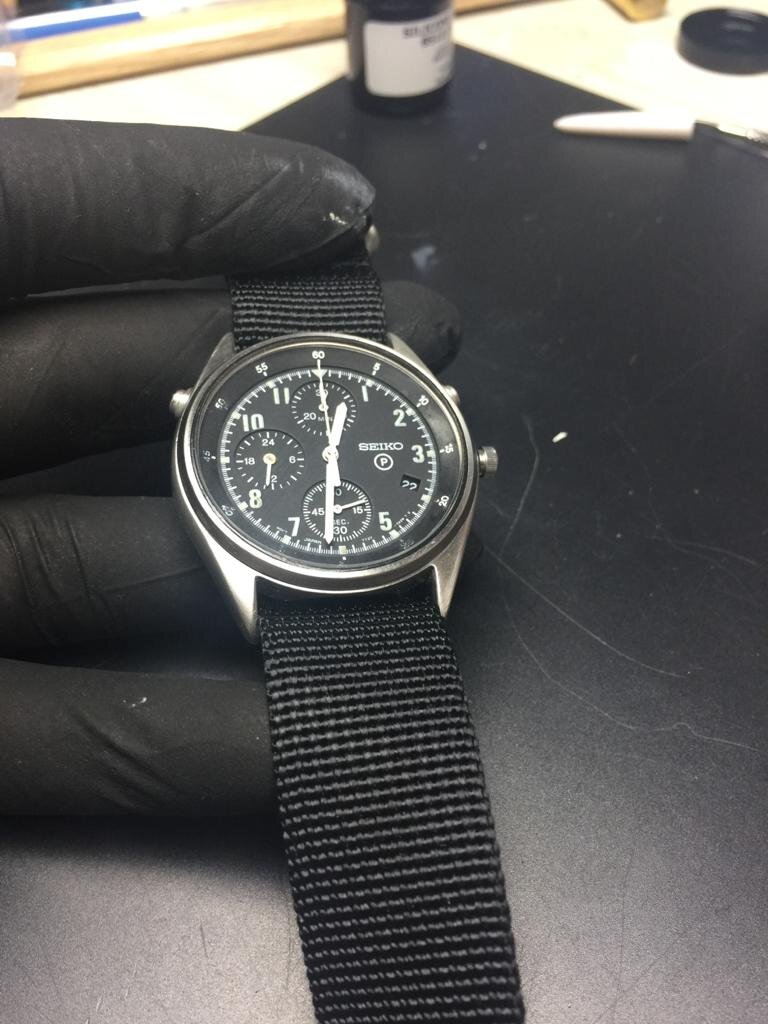 Vintage SEIKO Military watch 7T27-7A20 6645-99 8149181 0244/96 in for restoration work from Elgin, Moray