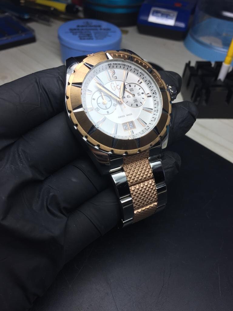 Guess Collection watch I53001G1/10 in for a new clasp, battery, seal and clean from Blackwood, Glasgow.