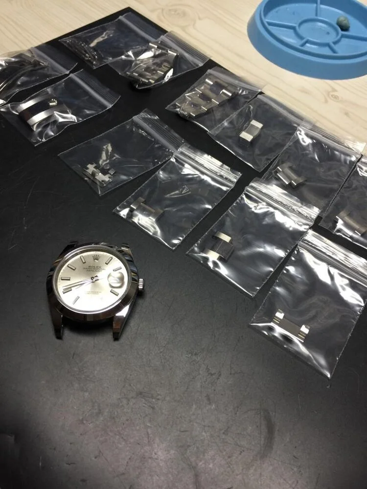 Rolex Datejust prepped ready for customisation. Repairs in Yaxley, Farcet, Alwalton, Parnwell, Peterborough.