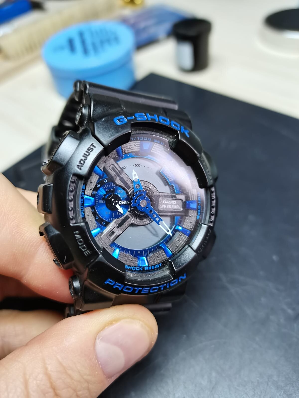 Casio G shock watch 5146 ga-110cb blue analoge digital battery.jpeg