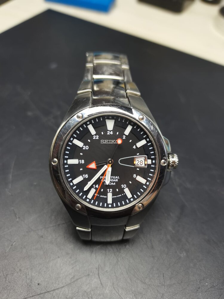 Seiko Sportura Perpetual Calendar Vintage watch 8f 8F56 0090 in for a new  battery, calibration and hand setting from Taunton, Somerset. | Watches  Fixed | Watch Repairs | Latest Watch News | Watch Hub
