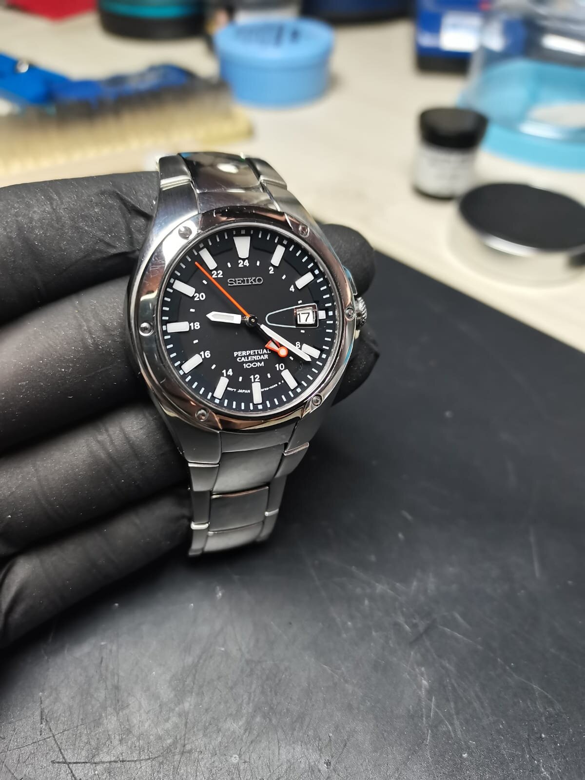 Seiko Sportura Perpetual Calendar Vintage watch 8f 8F56 0090 in for a new  battery, calibration and hand setting from Taunton, Somerset. | Watches  Fixed | Watch Repairs | Latest Watch News | Watch Hub