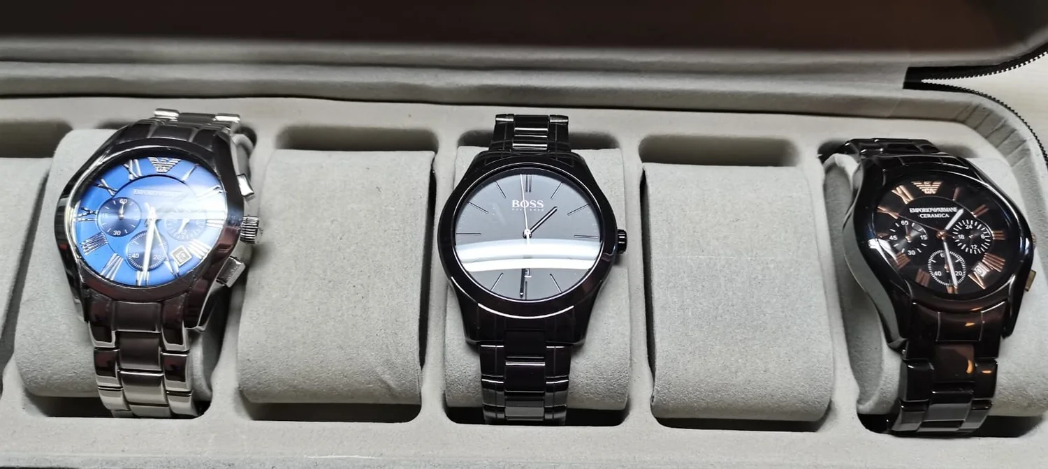 3x watches repairs, 2x Emporio Armani and Hugo Boss. AR 1410 