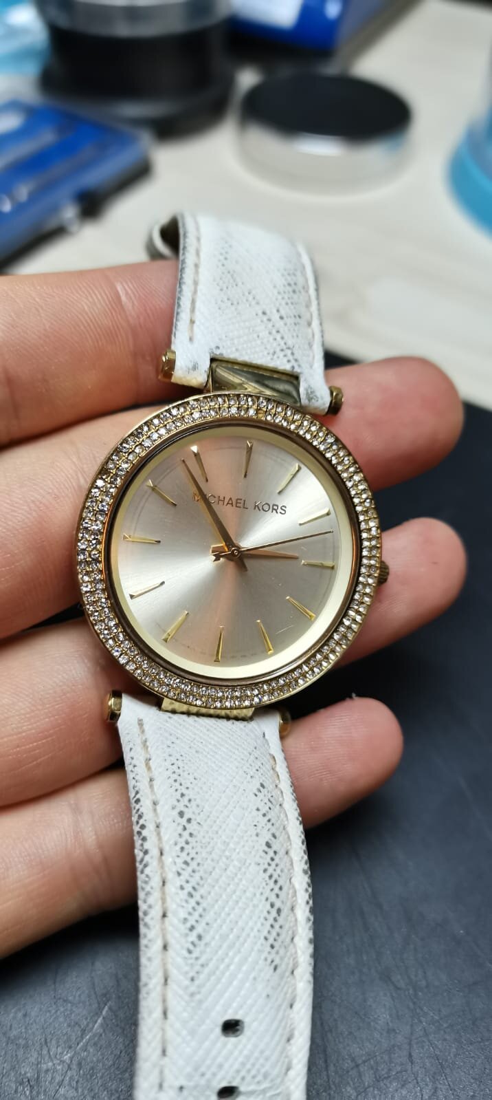 Michael kors watch white strap.jpeg
