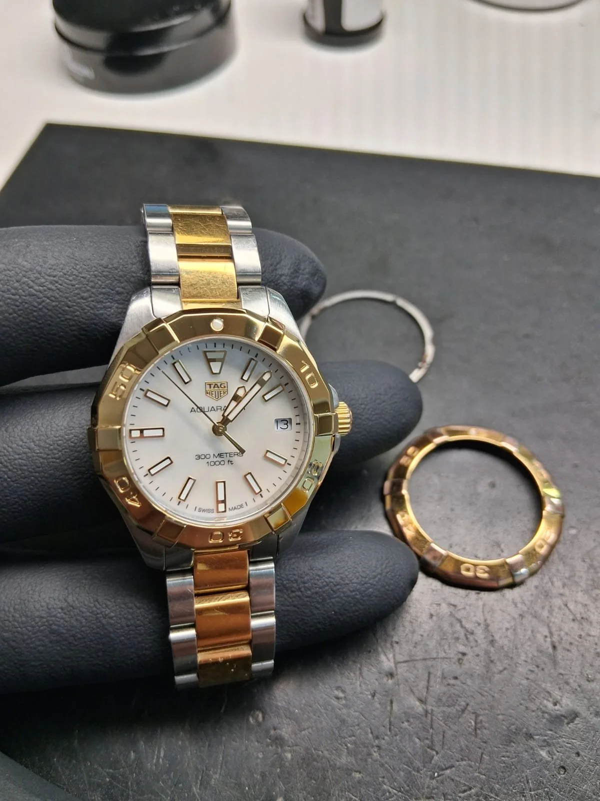 TAG Heuer Aquaracer gold bezel