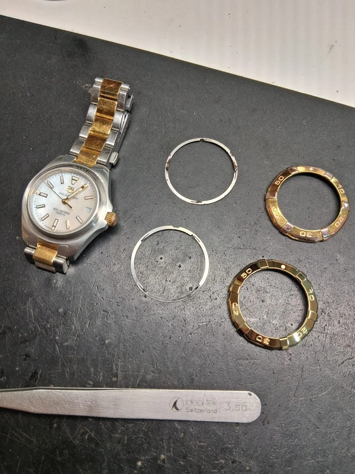 TAG Heuer watch disassembled