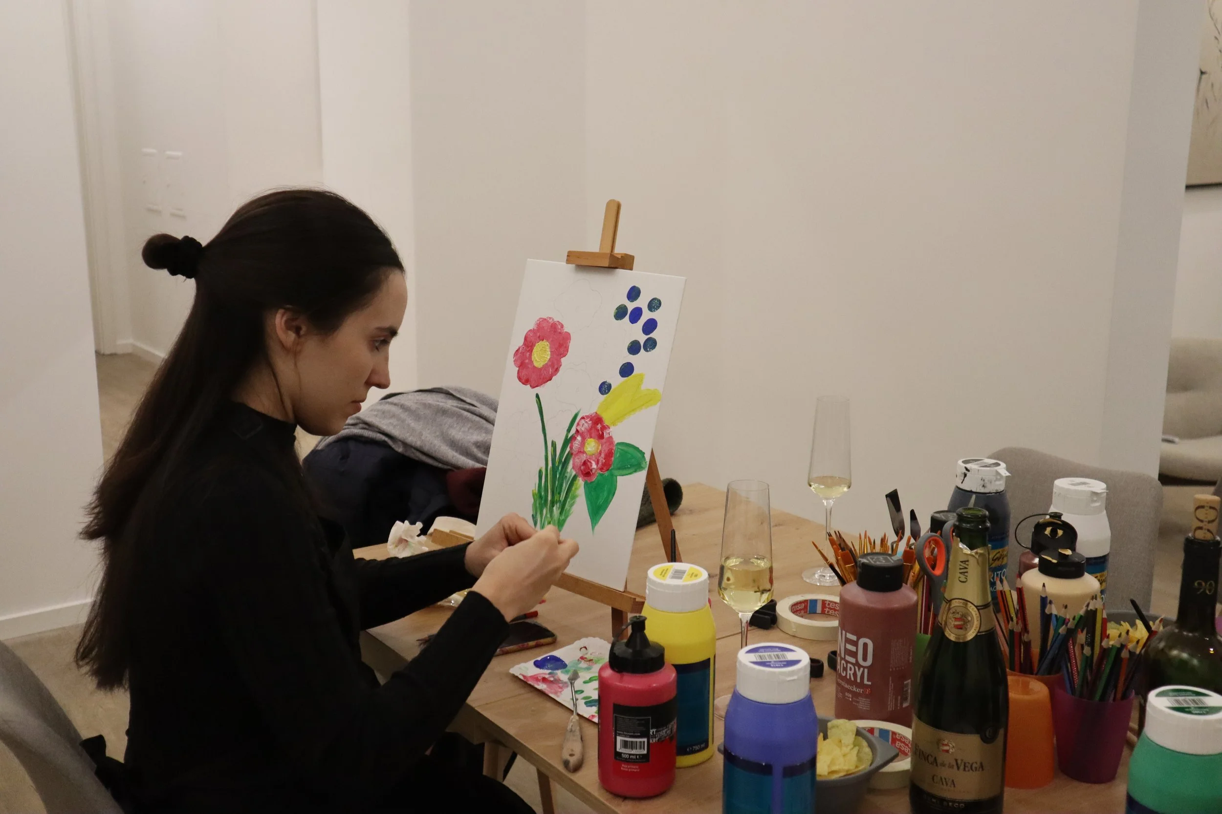 Afterwork Malen München: Entspannen nach der Arbeit mit Pinsel &amp; Wein