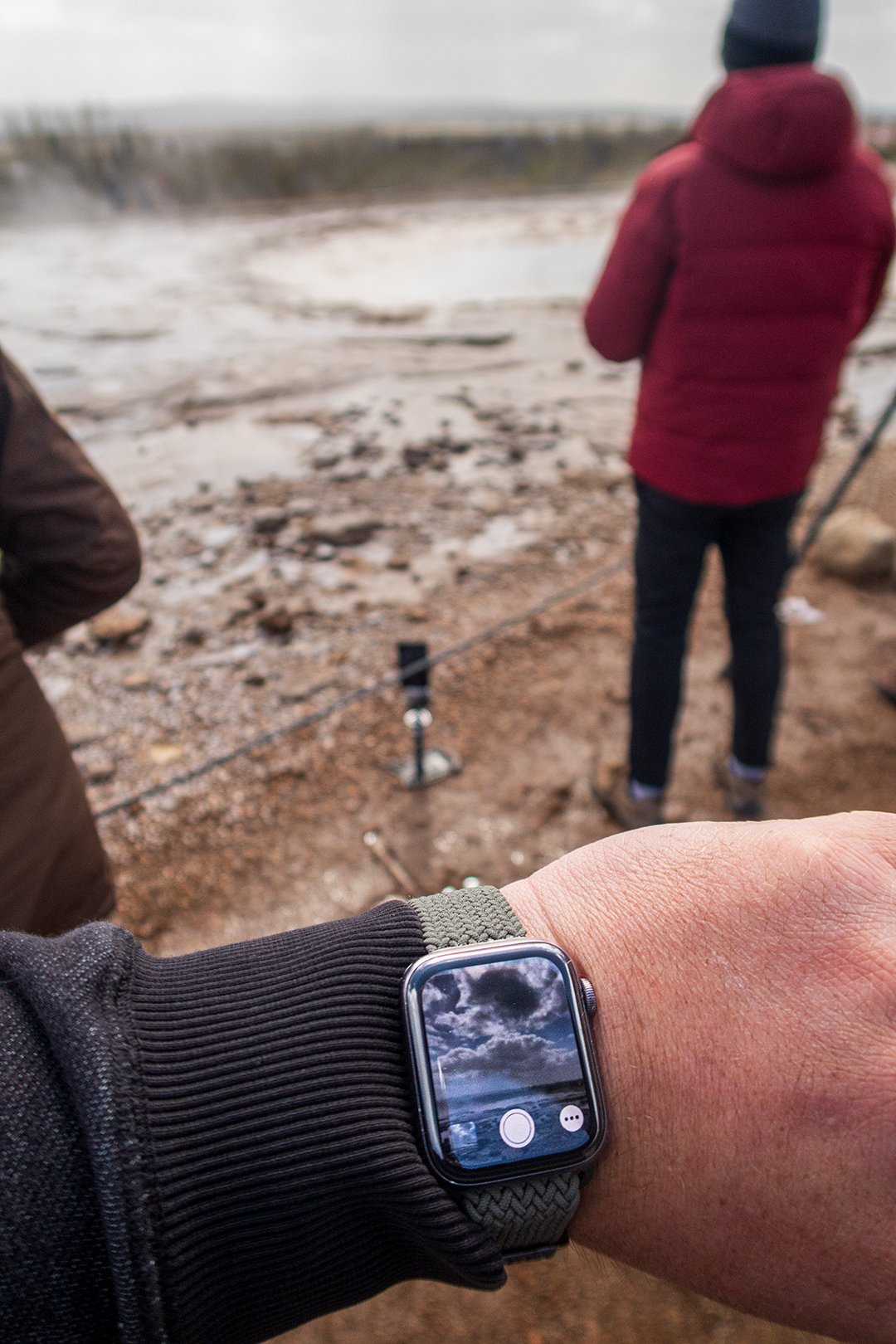 Platypod mobile photography at Geysir in Iceland