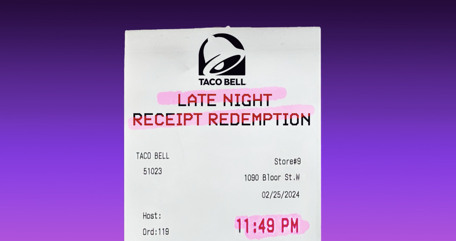 Taco Bell | Drunk Receipts