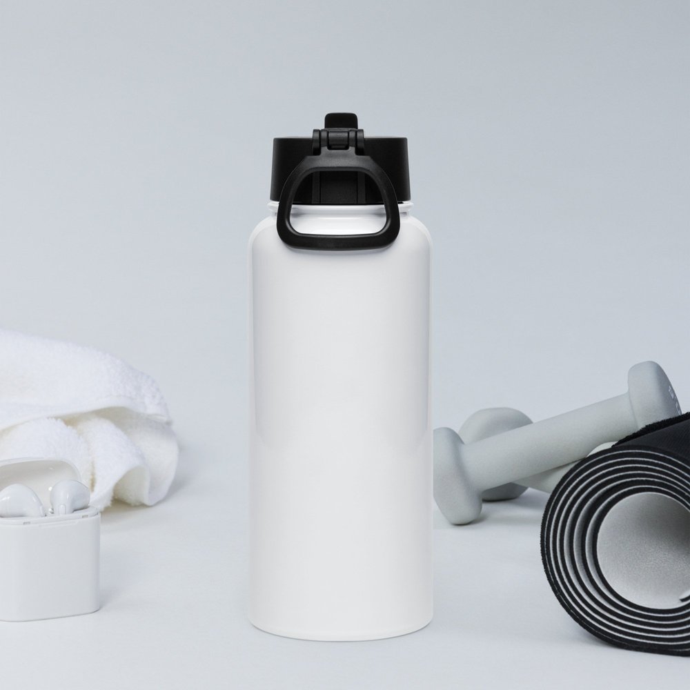Infinite Gramophone Stainless Steel Water Bottle with Straw Lid  GEOFF  CASTELLUCCI