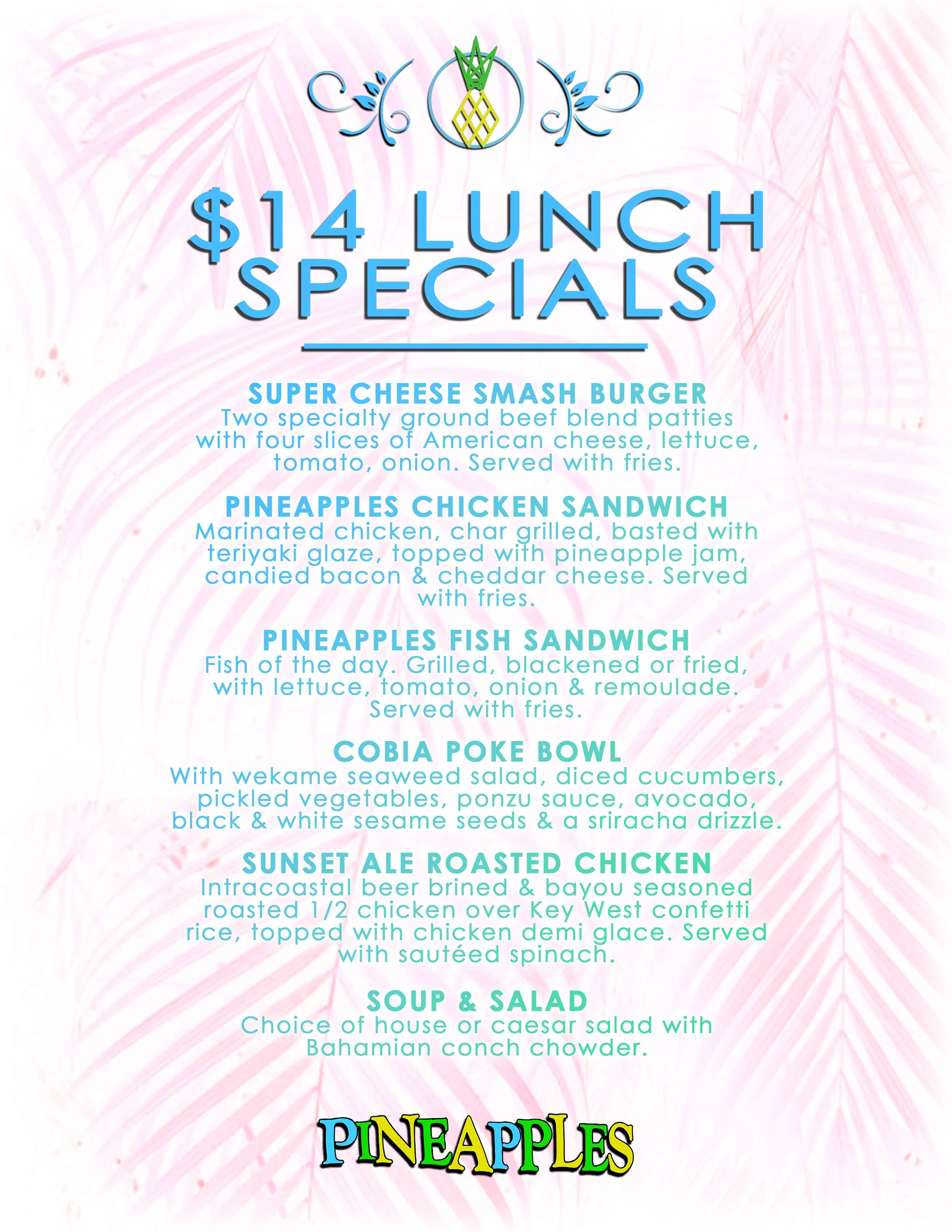 LUNCH SPECIALS — PINEAPPLES
