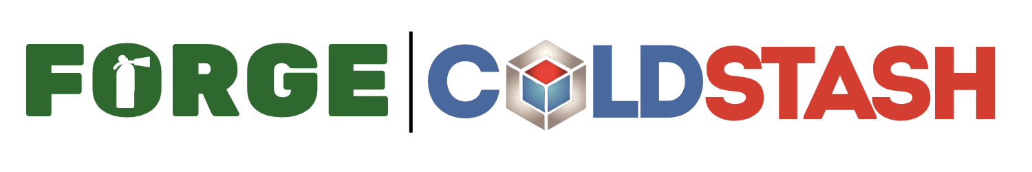 Image of the Forge ColdStash logo with a fire extinguisher in the O for Forge