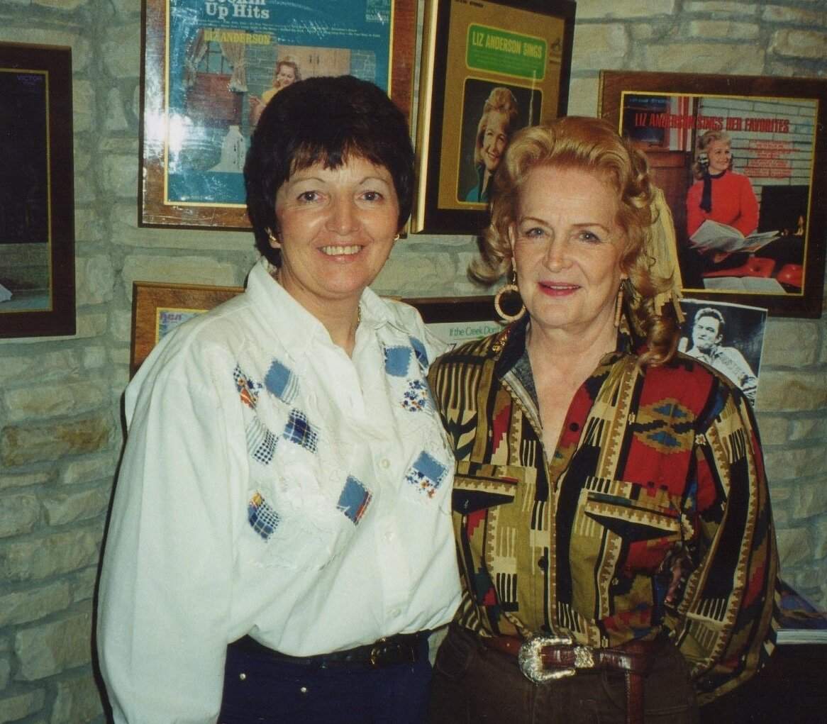 Margo with Liz Anderson in her home in Nashville.jpg