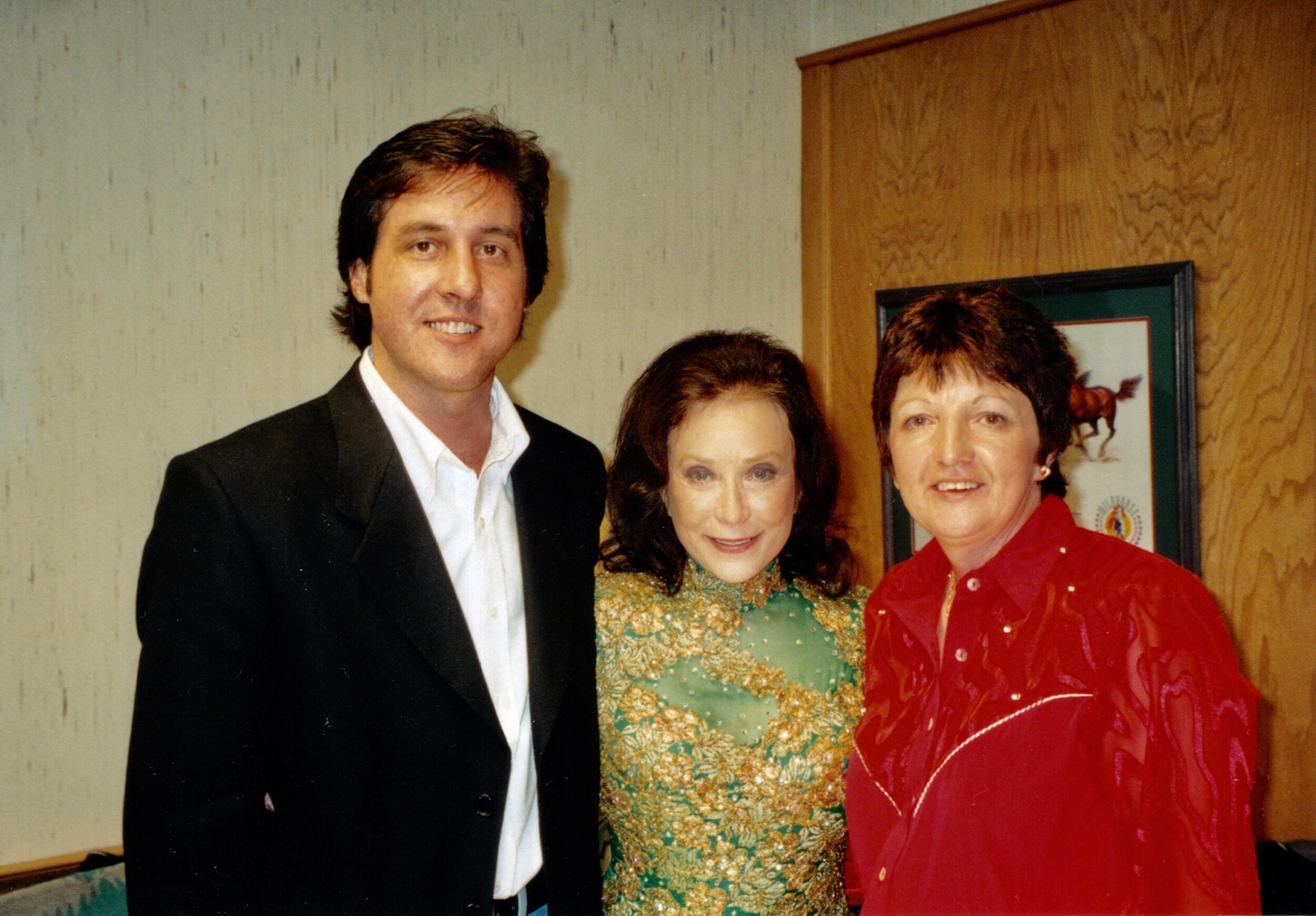  Back stage at the Grand Ole Opry with Loretta Lynn and a friend. 