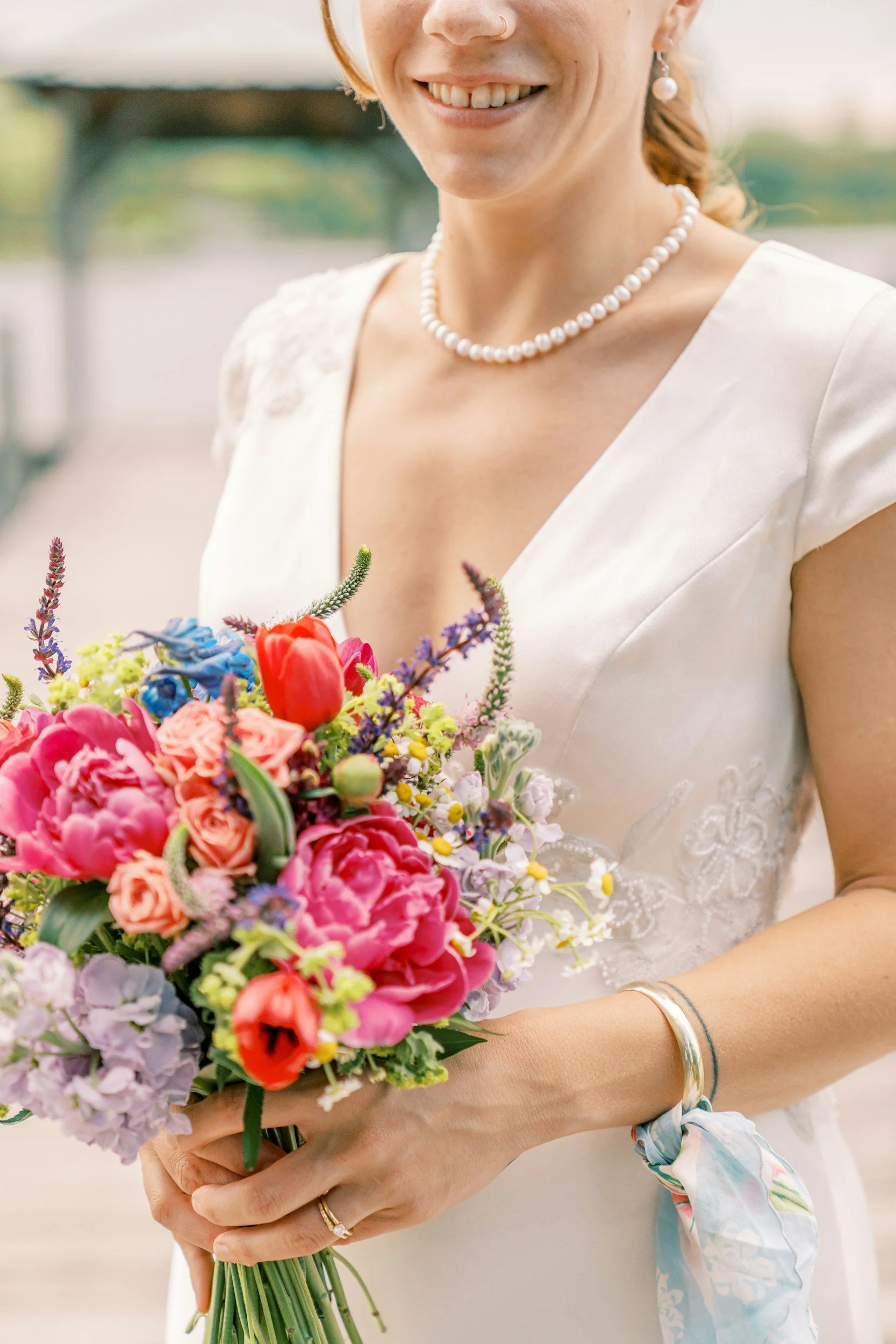 Wedding Dress Necklines at a barn wedding venue