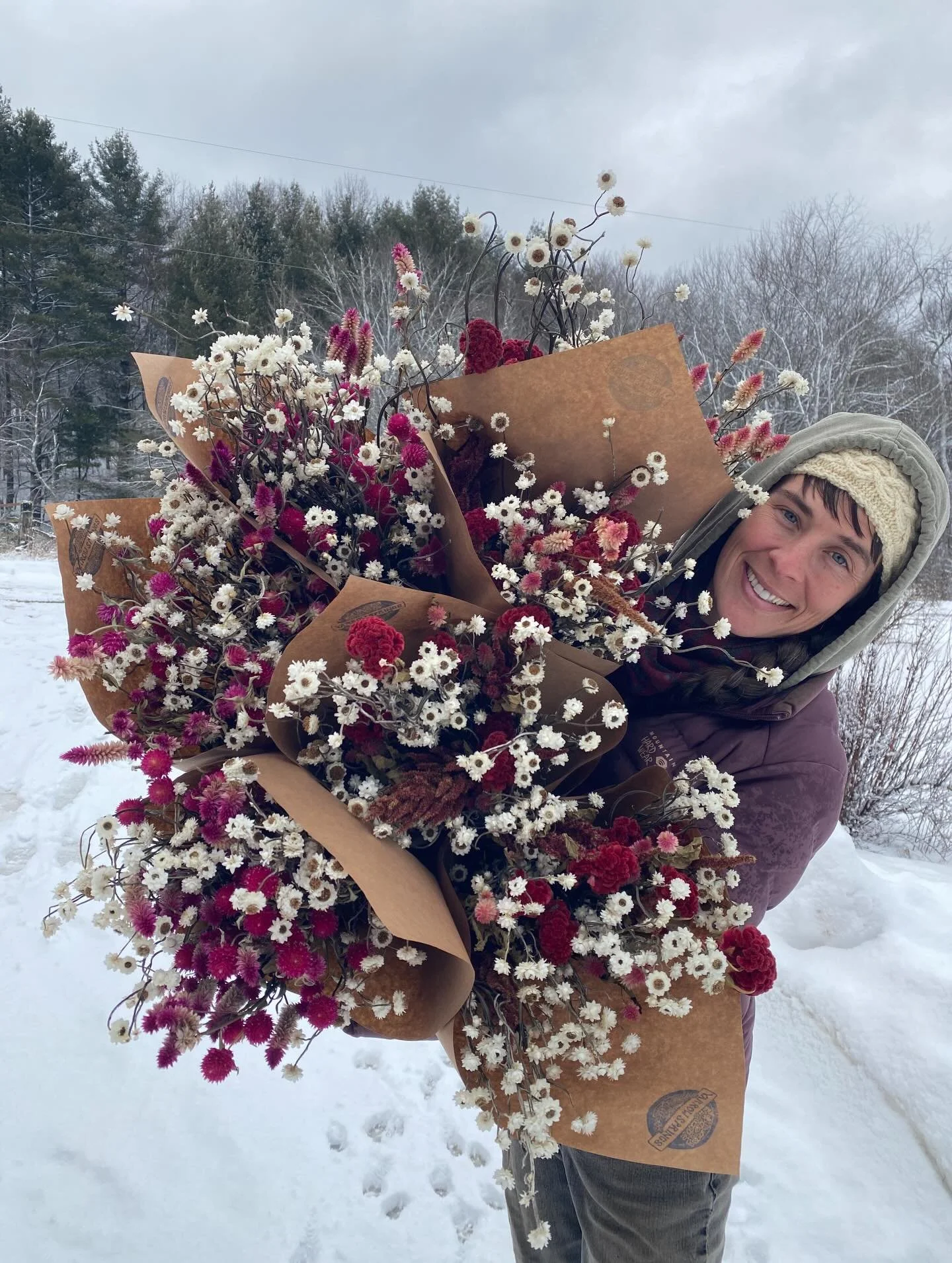 All our fresh flowers are still in seed, baby, or sleepy mode, and I&rsquo;ve been pluggin away on the cold snowy farm getting everything started for spring&hellip;but for the first time ever- we&rsquo;re bringing you Valentine&rsquo;s Day magic!! Co
