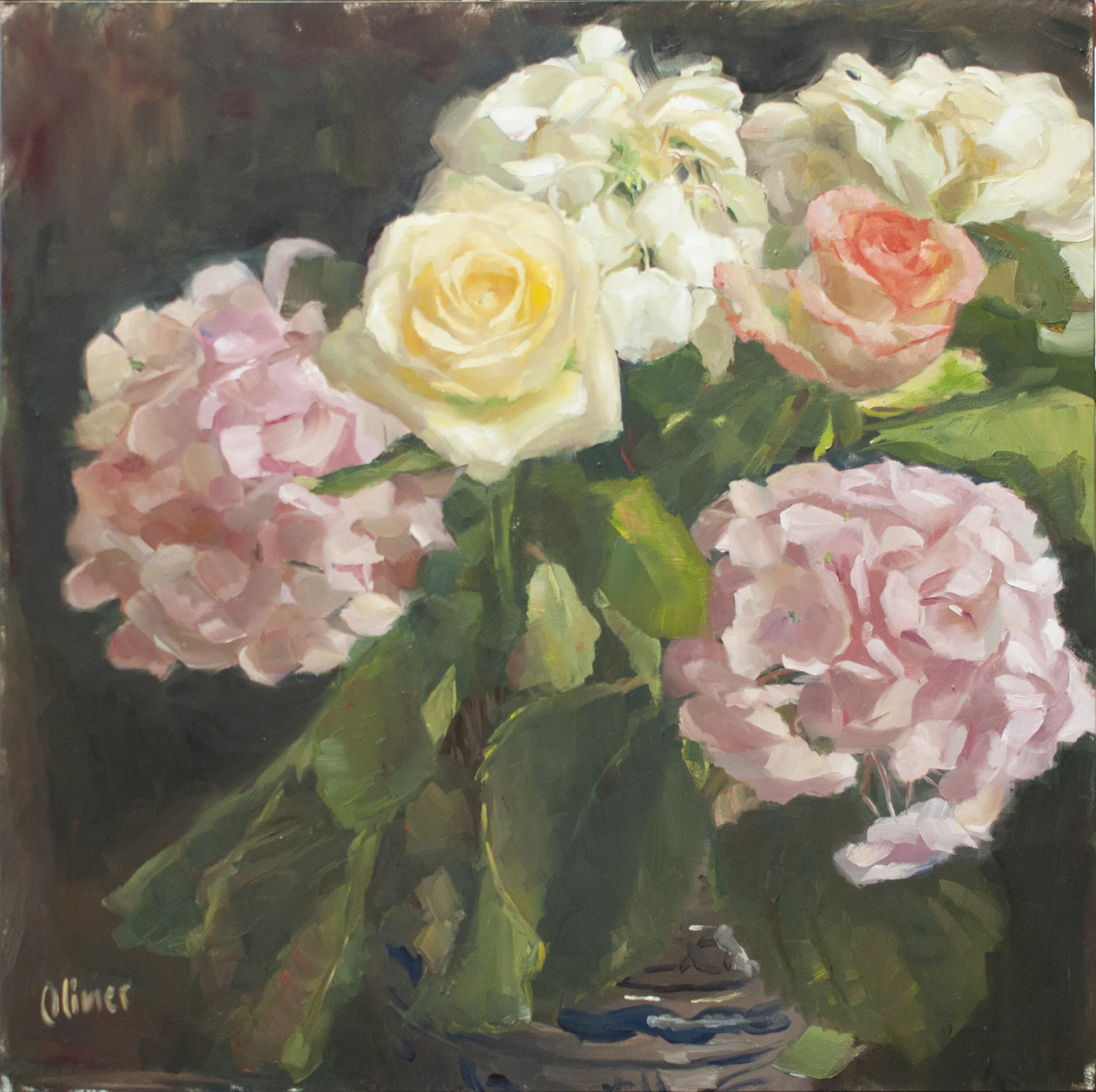 Hortensia et roses