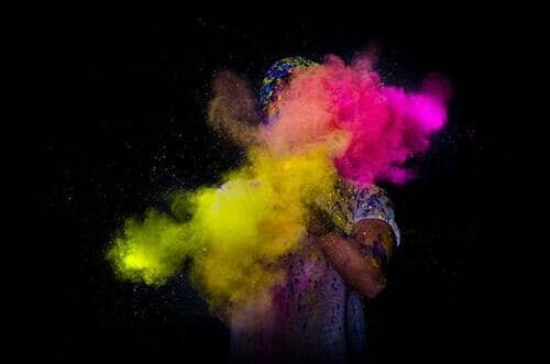 4 x NEON Holi Pulver Festival Farbbeutel Fotoshooting Faben LEUCHTEN UV 