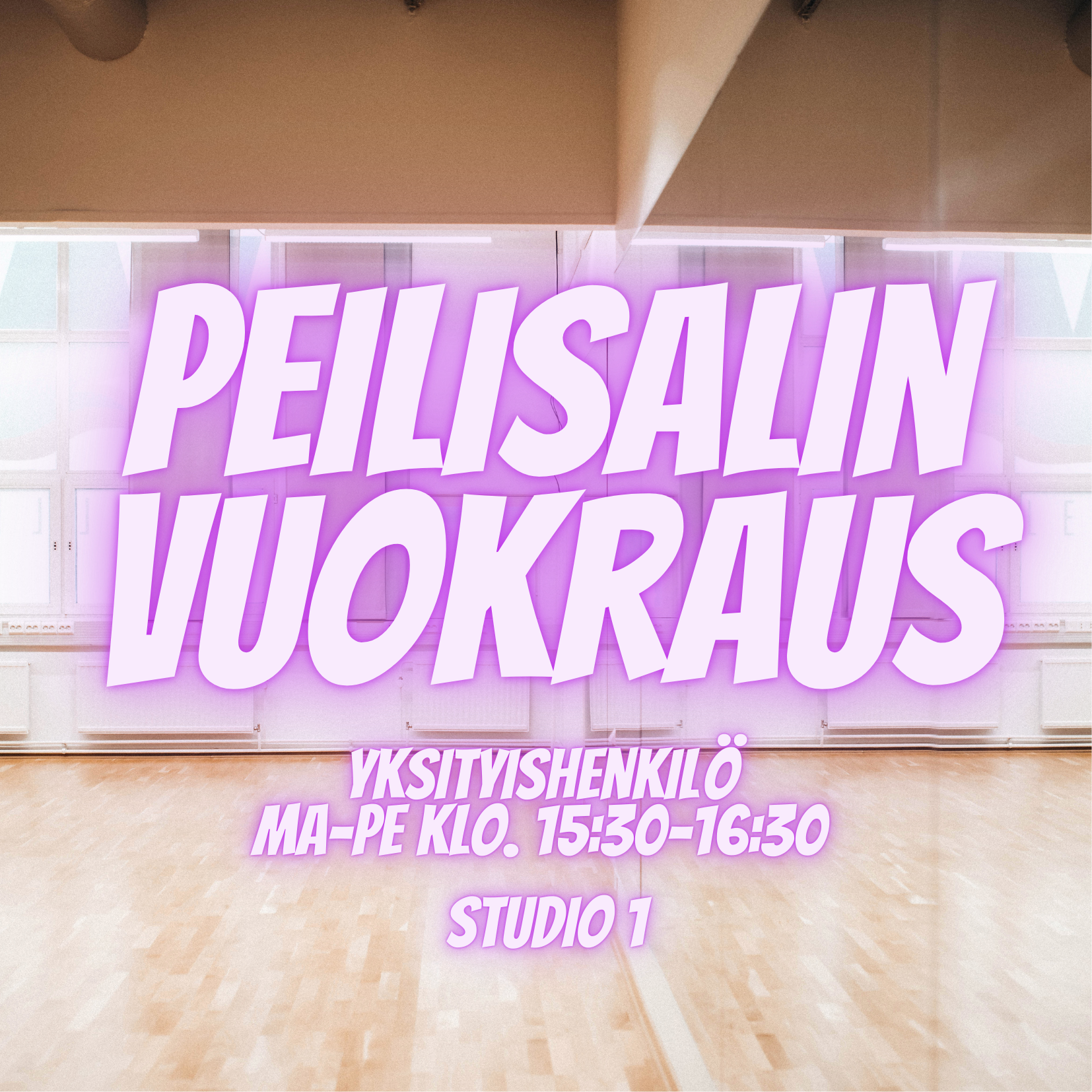 Yksityishenkilö - Arki-Vuokraus 1h klo. 15:30