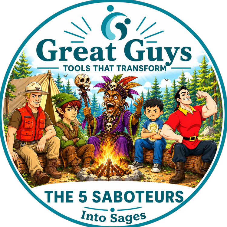 Great Guys 5 Saboteurs tool showing the inner characters that cause self-sabotaging behavior in men