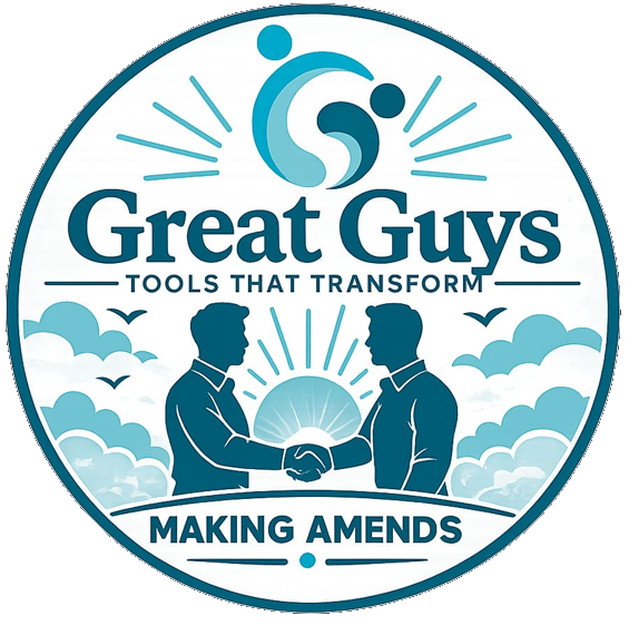 Great Guys Making Amends tool: two men shaking hands, showing how a better partner repairs and rebuilds trust