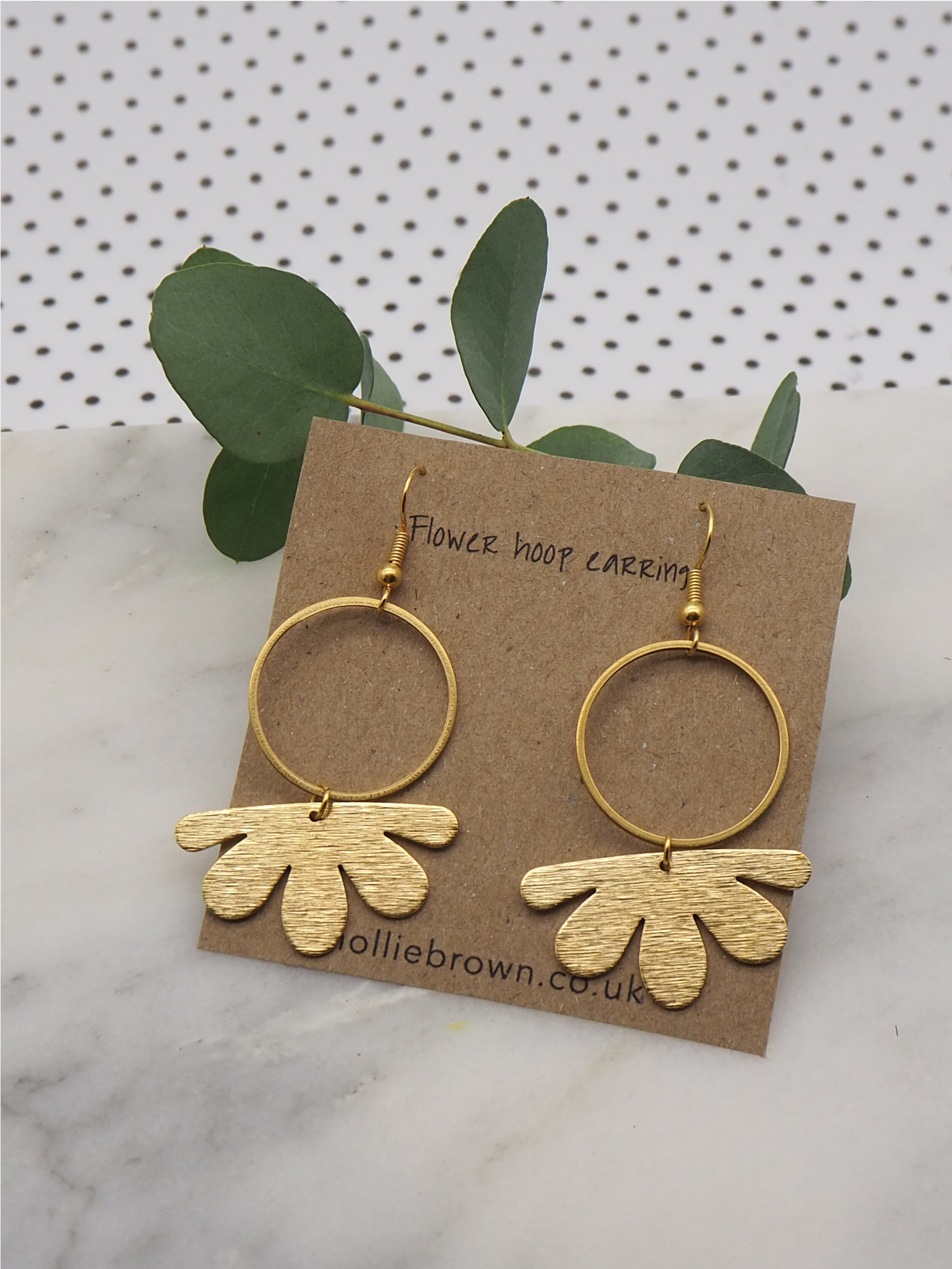 Ivy - White Floral and Gold Hoop Statement Earrings – Acute Designs