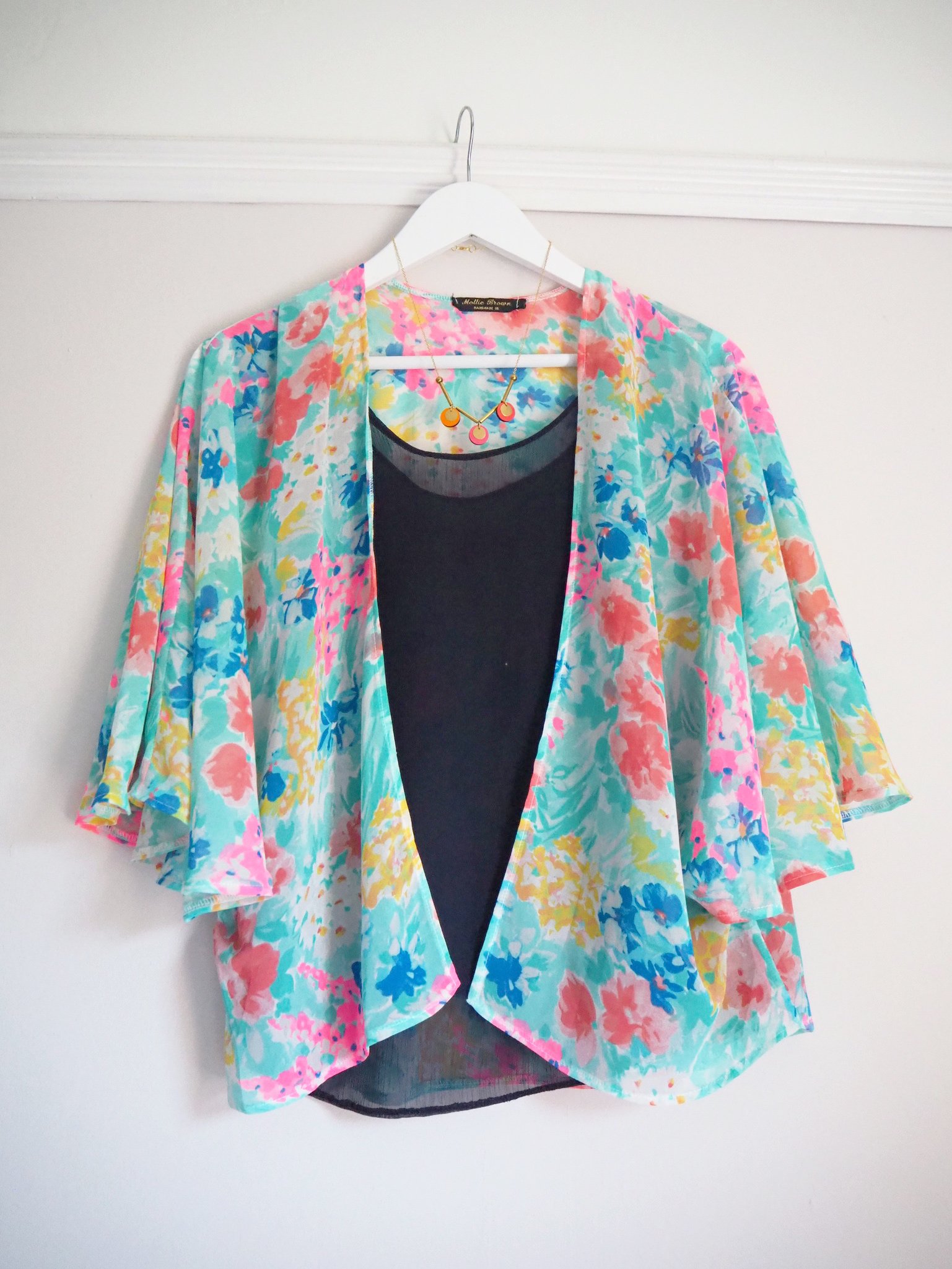 Floral kimono - in neon floral