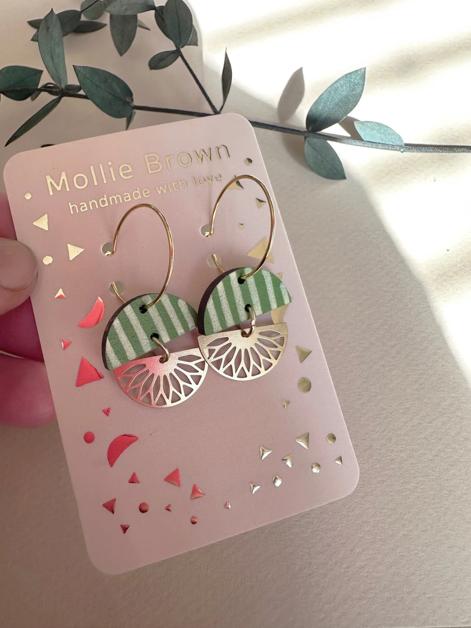 Marguerite hoops in candy stripe -green
