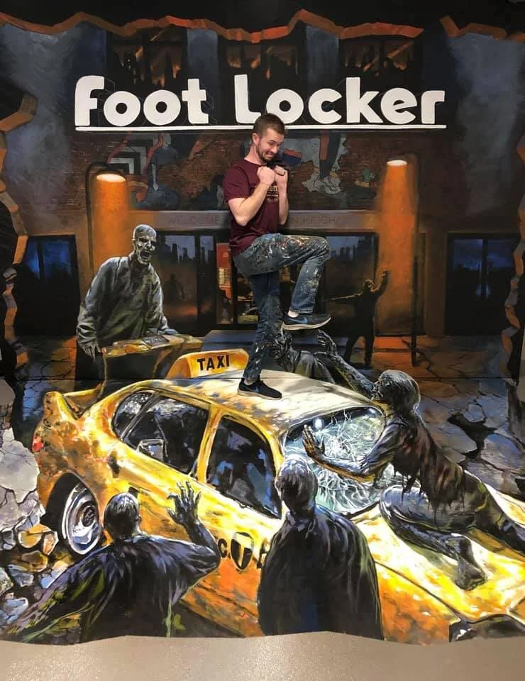 Footlocker 3D mural painting, New York City