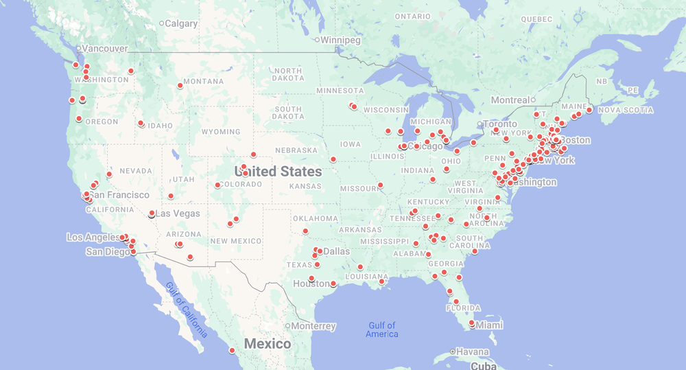 Map of NOPI Applicant Locations