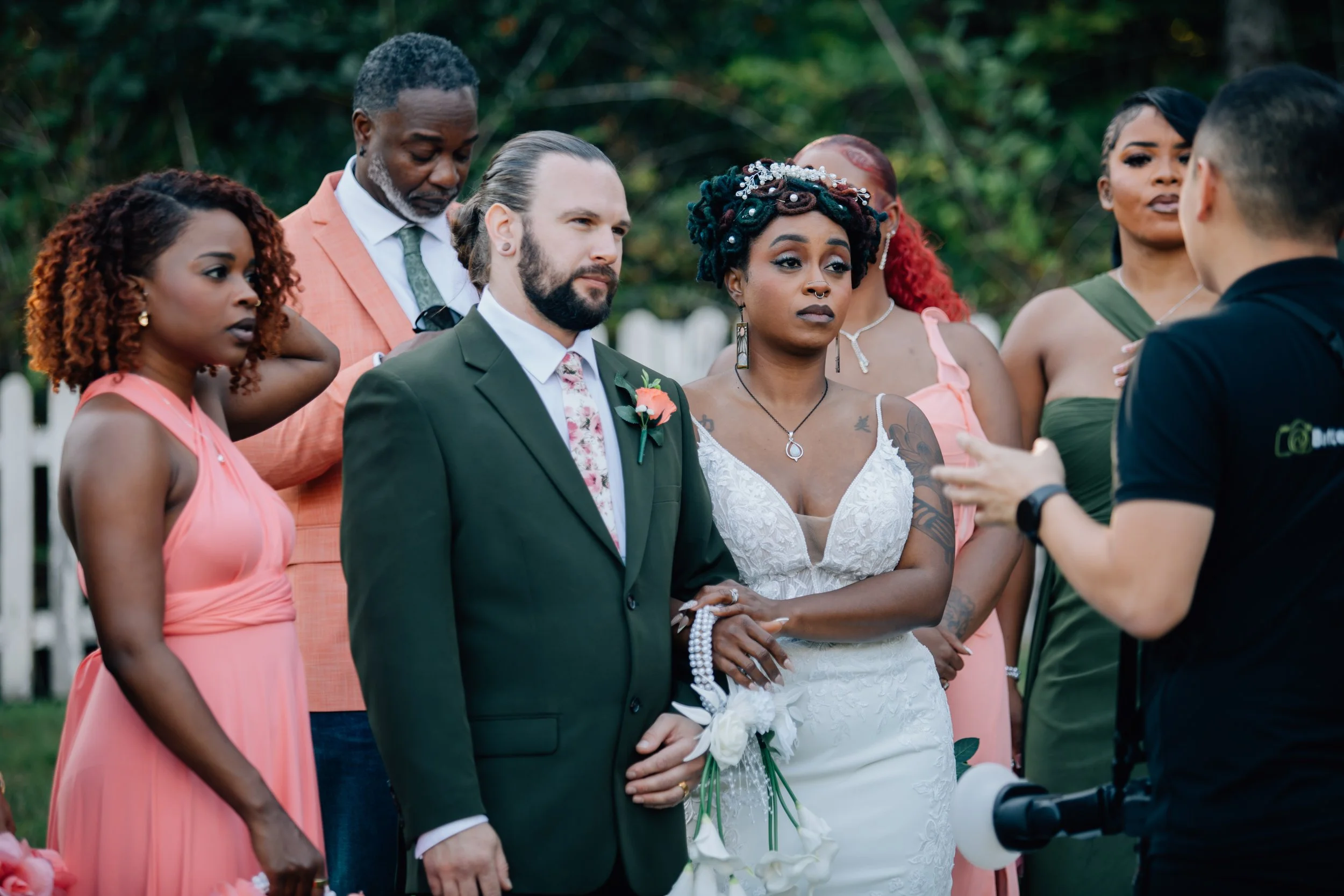 photographer helping clients