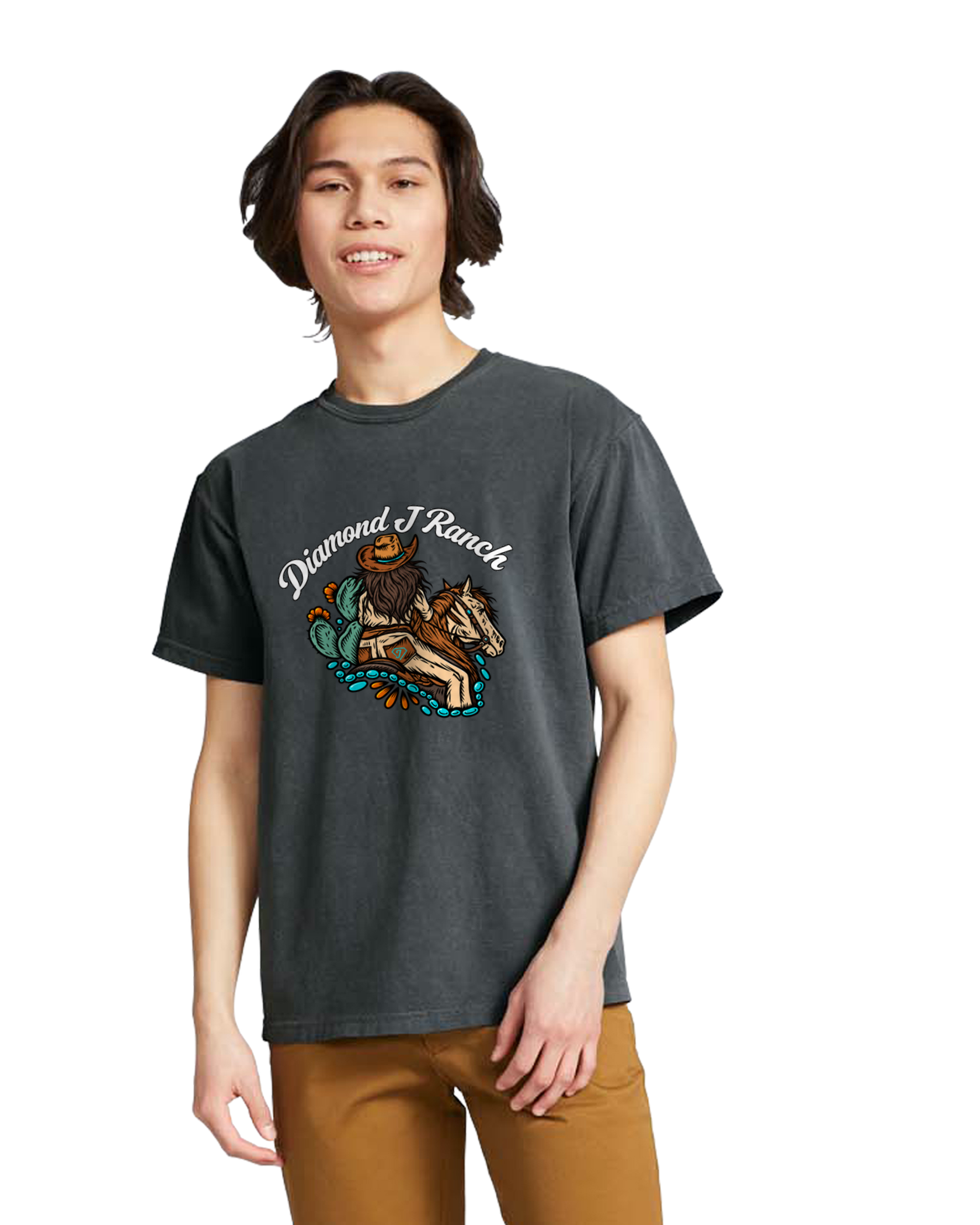 CC Graphite TShirt White Horseback Logo.png