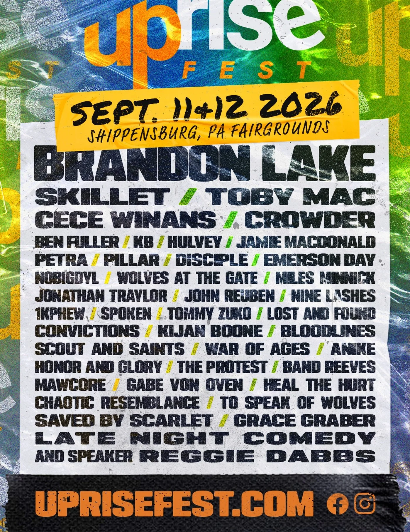 Introducing your 2026 Uprise Festival Lineup! 
September 11 +12 in Shippensburg, PA. 

Learn more and get tickets at UpriseFest.com.