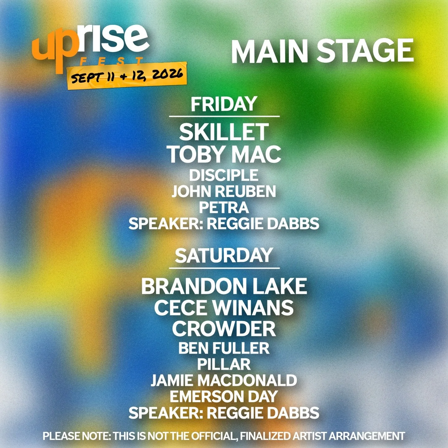 Introducing your 2026 Main Stage Daily Lineups! Make your plans and get your tickets today!