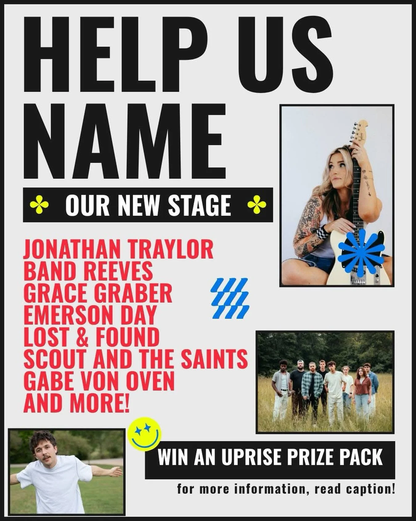 Big news! We&rsquo;re launching a brand-new stage at Uprise 2026 for up-and-coming artists, and we want YOU to help name it!

Drop your best name ideas in the comments. If we pick yours, you&rsquo;ll win a special Uprise Prize Pack!

This new stage w