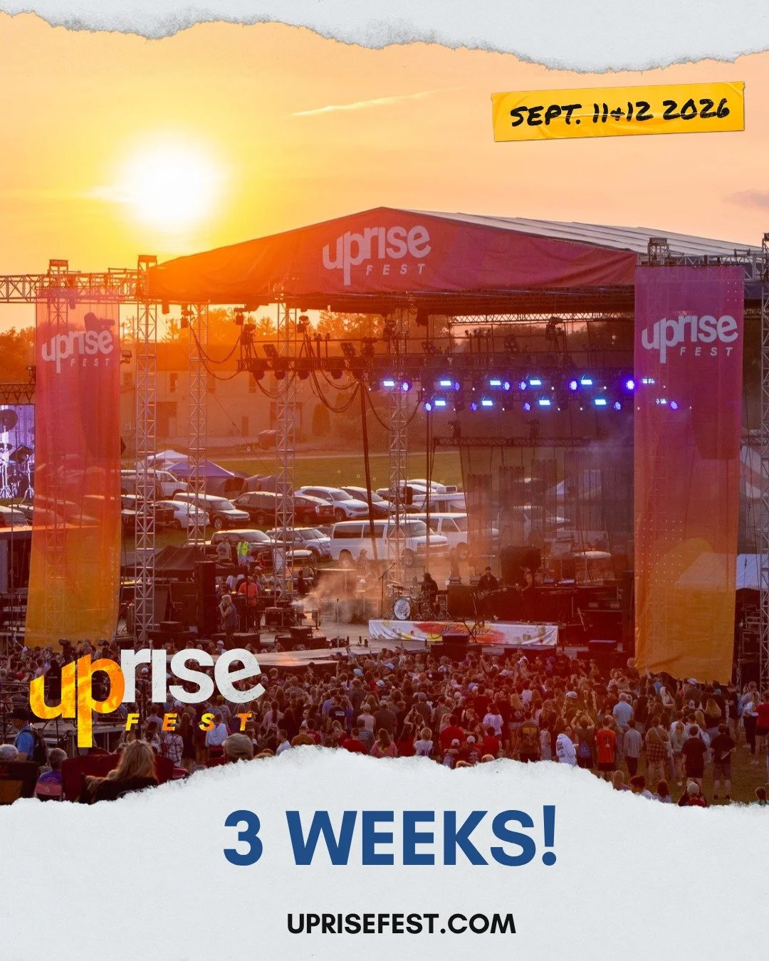3 Weeks!! 🙌 Uprise Family, we can't wait to be back home at the Shippensburg Fairgrounds with you on September 11-12!