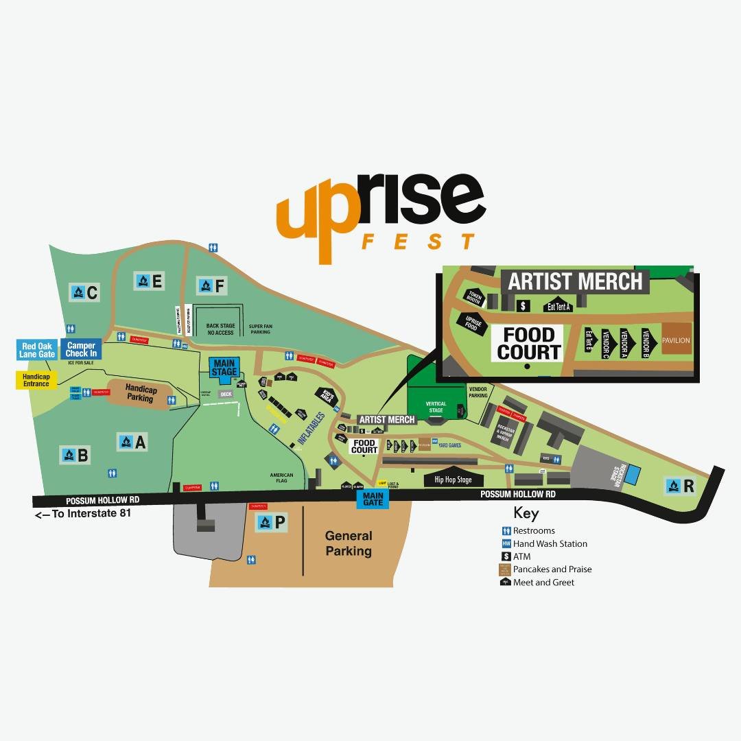 We're so excited to share with you our all new location map for the 2026 festival! Check it out and make your plans now for Uprise Festival on September 11-12!