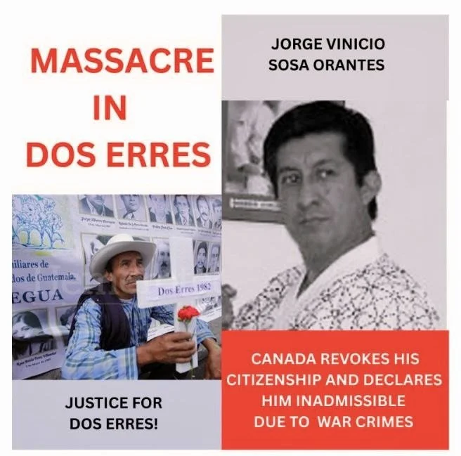 PETITION: Calling for crimes against humanity trial in Canada against former Guatemalan military officer Jorge Vinicio Sosa Orantes