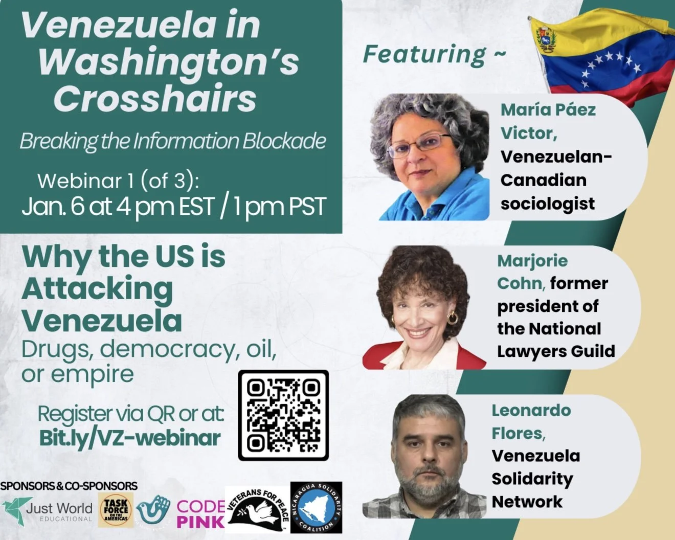 Three-part Webinar Series&nbsp;on Venezuela &amp; U.S.-led, Western Interventionism: January&nbsp;6, 8&nbsp;&amp; 13