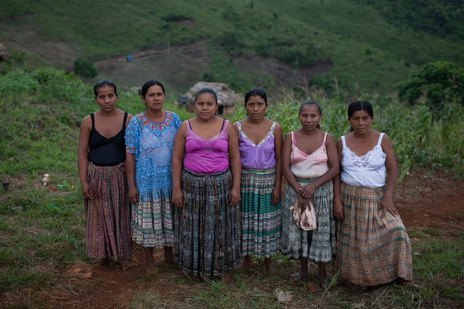 Figure 16. Mining Conflictivity: CGN and Lote Ocho. From left to right: Carmelina Caal Ical, Margarita Caal Caal, Rosa Elbira Coc Ich, Amalia Cac Tiul, Lucia Caal Chun, and Olivia Asig Xol, all six women plaintiffs in the Caal vs. Hudbay legal case i
