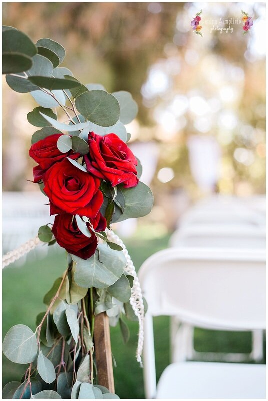  red roses at a ranch wedding 