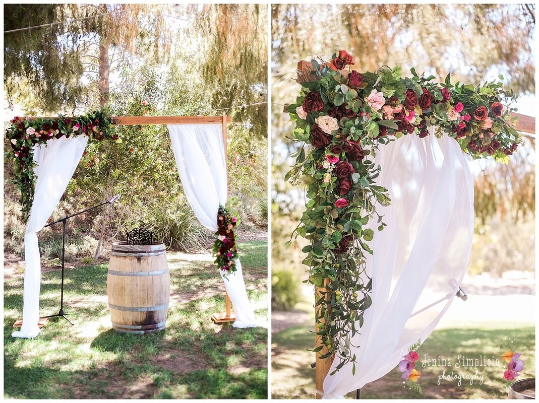  ranch altar with curtains and flowers 