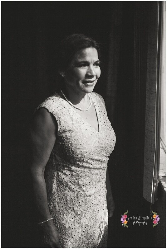 black and white photo of the mother of the bride 