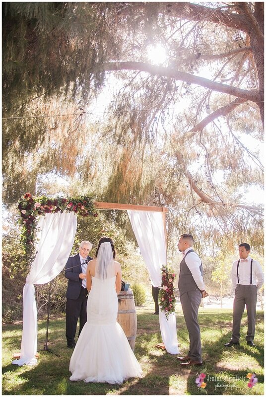  bride and groom at the altar 